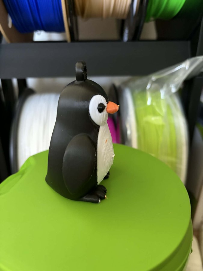 Cute Penguin Keychain – Multicolor 3D Print