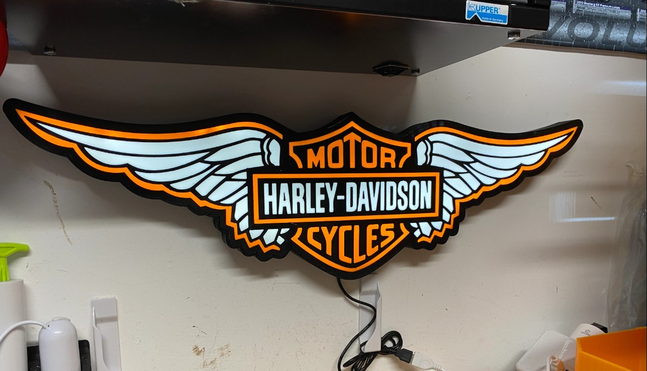 Harley Davidson LED logo lamp