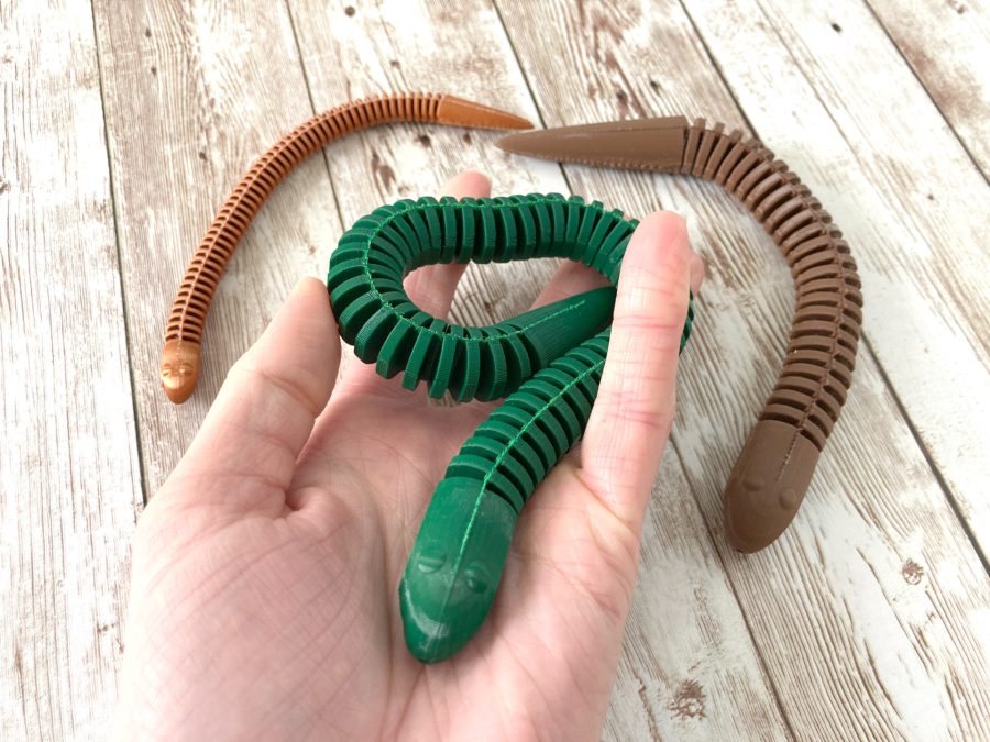 Articulated Wiggle Snake Toy with Tulle Spine