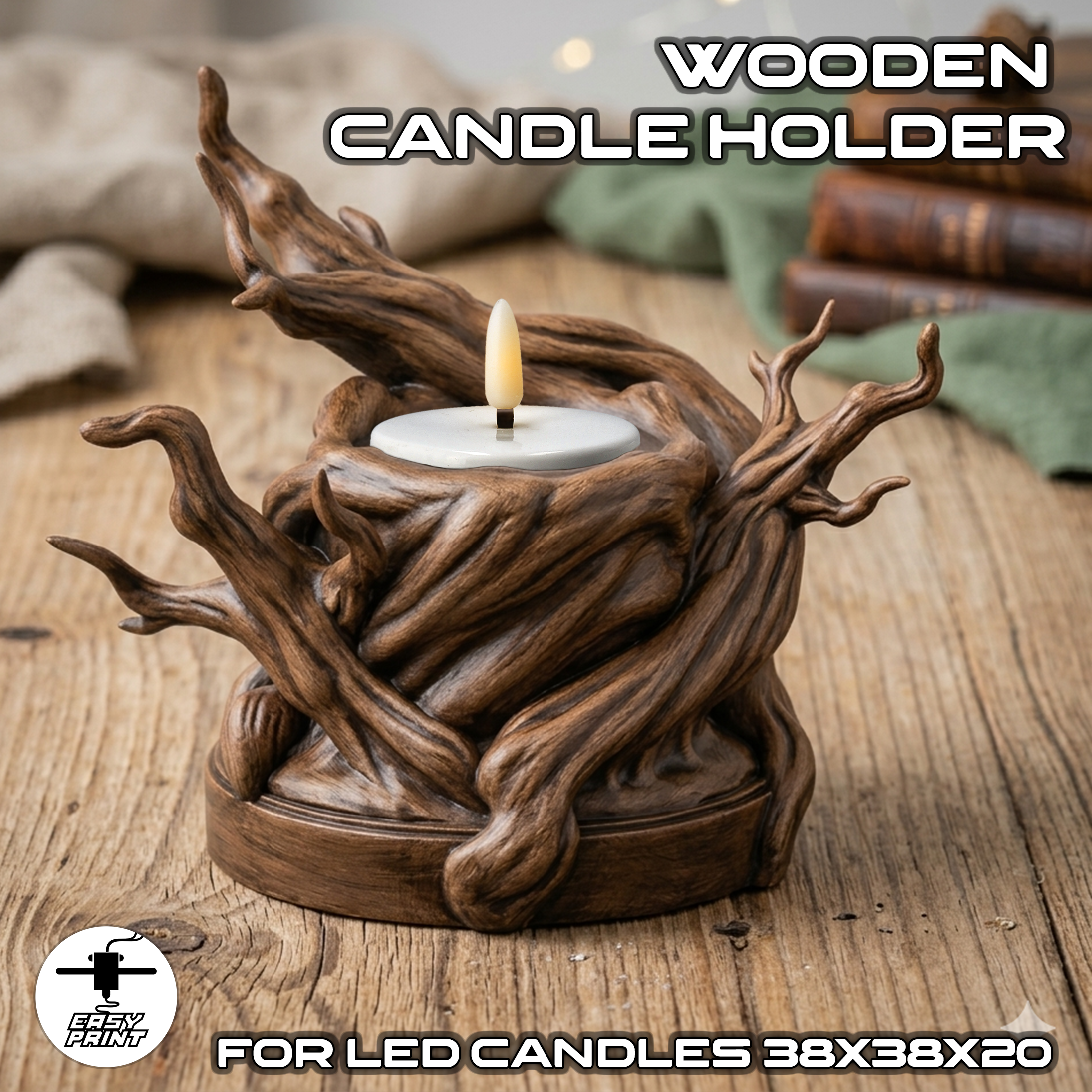 Wooden Candle Holder