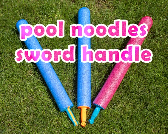 Sword handle for pool noodles