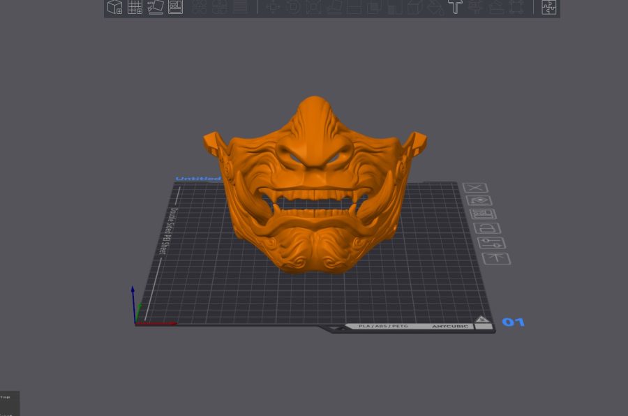 Half Samurai Oni Mask #2