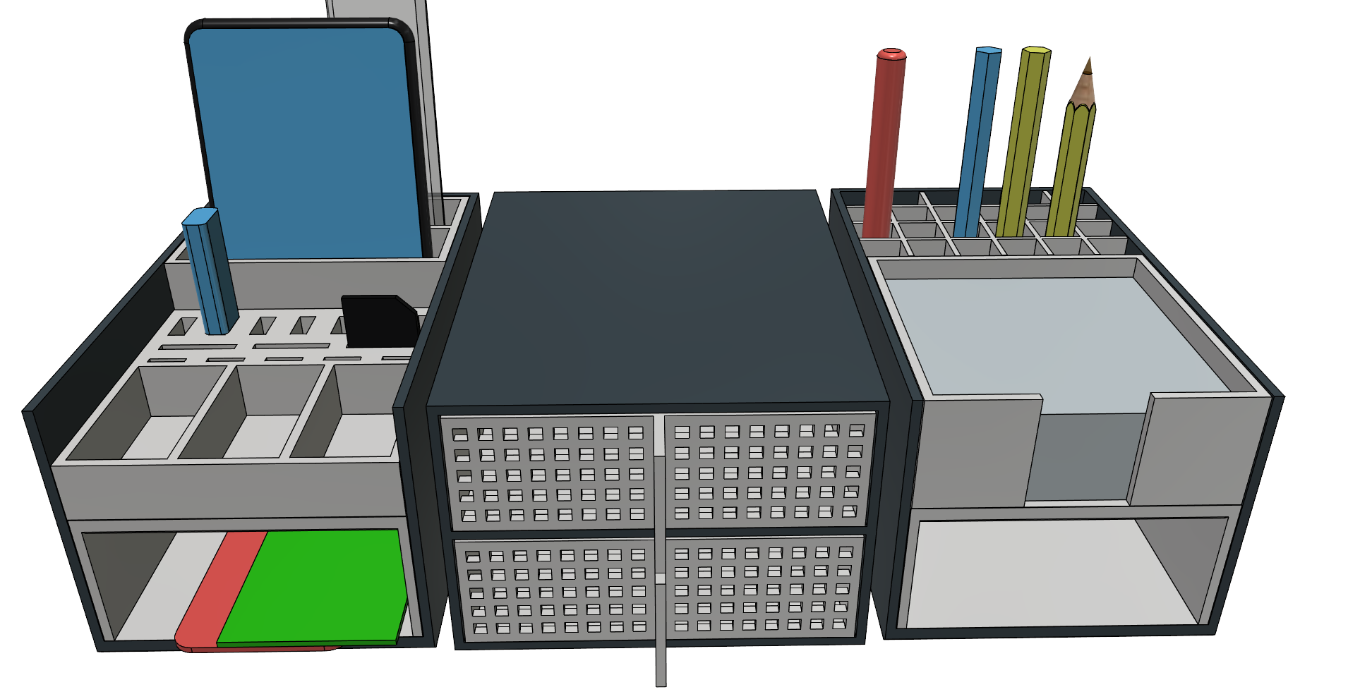 Desk organizer desktop organizer organizers office organizer table pencil holder pen holder pen stand pencil stand for monitor stand phone holder phone stand easy print without support tested
