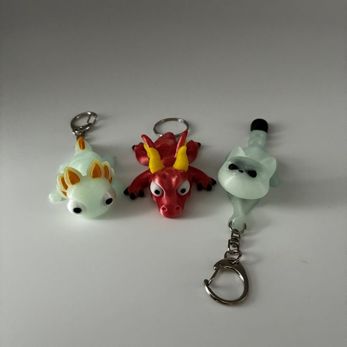 Flexi set na klíče – axolotl, drak a kočka