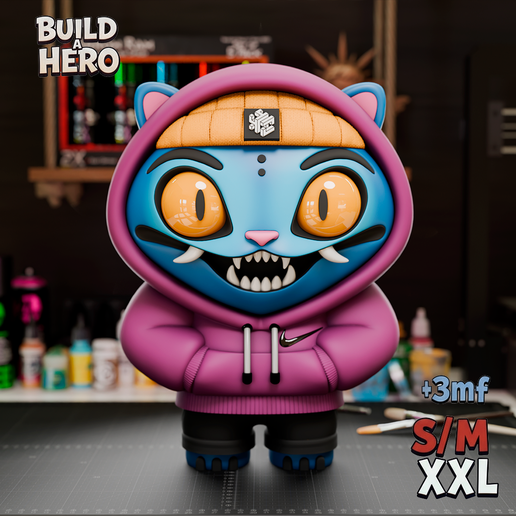 Derpy Tiger Urban Vibes  – 3D Printable K‑Pop Demon Hunters Figurine | Build‑a‑Hero Model