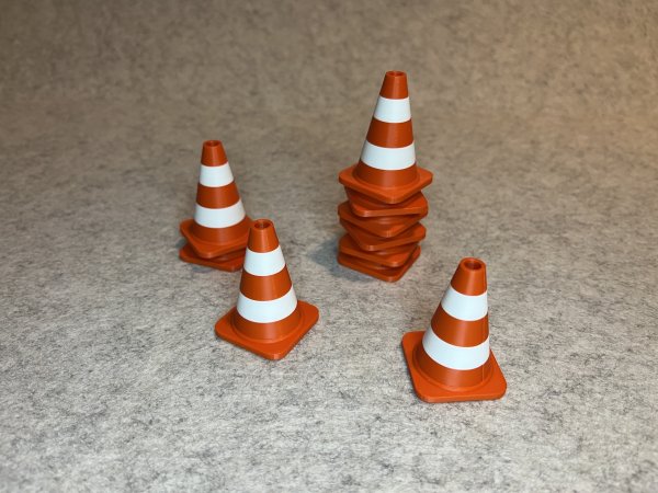 Miniature traffic cone for remote-controlled vehicles