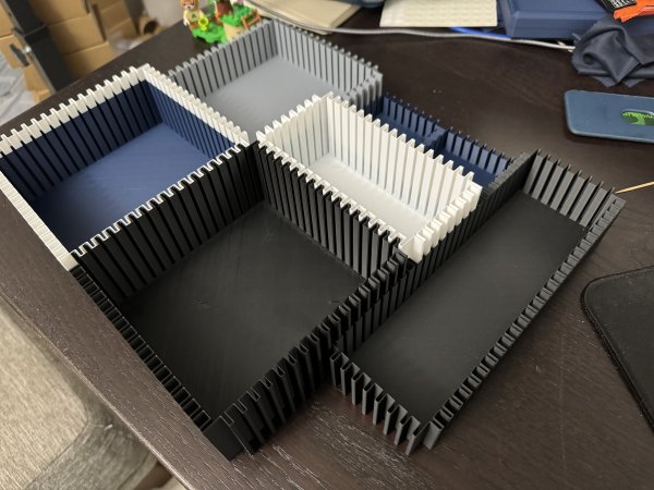 Interlocking Vase Modular Storage Bin for Ikea Alex drawers (1 modules x 3 modules x 3 high)