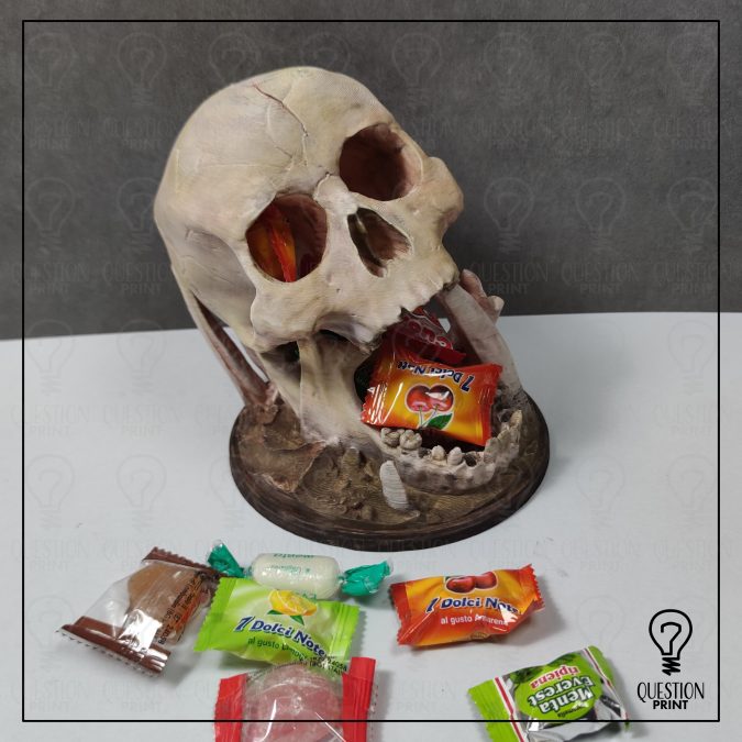 teschio porta caramelle halloween