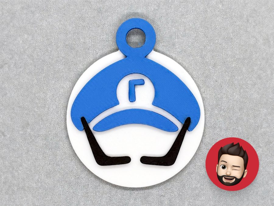 Mario Waluigi mustache keychain