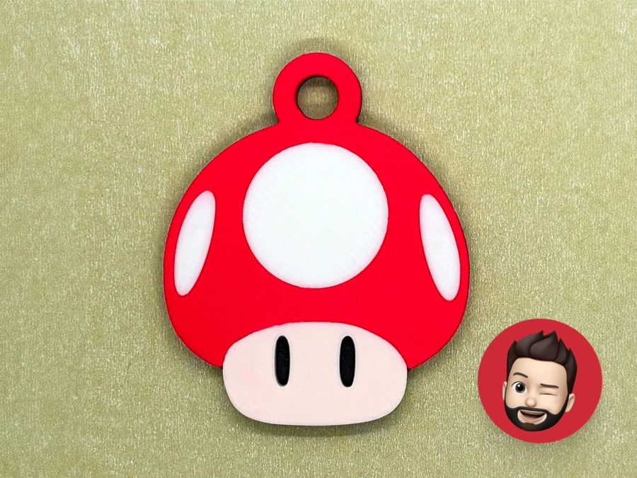 Mario mushroom keychain