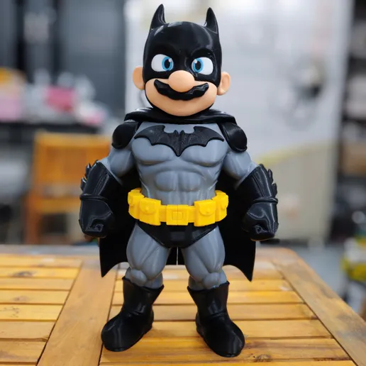 Batmario mario x batman fusion Fan art (no ams multiparts3mf)