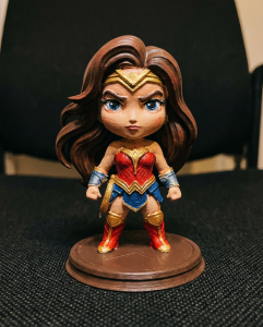Wonder Woman Chibi Figure | Amazonian Warrior Statue | DC Comics Fan Art