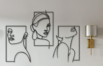 Abstract Woman Faces Wall Art | Minimalist Line Art | Fashion Decor Set | No Supports
