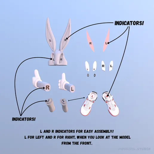 Bugs Bunny Urban Vibes – Version 2 Fan Art (Multi parts 3MF)