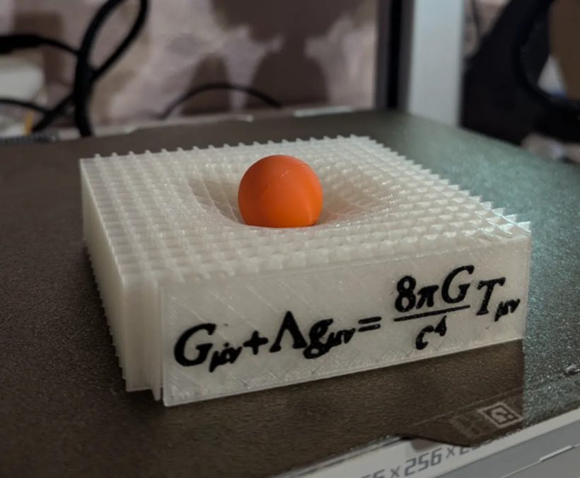 Einstein's gravity warps space.