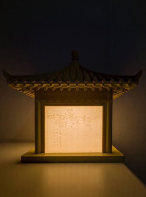 古建筑灯——国画花卉灯罩