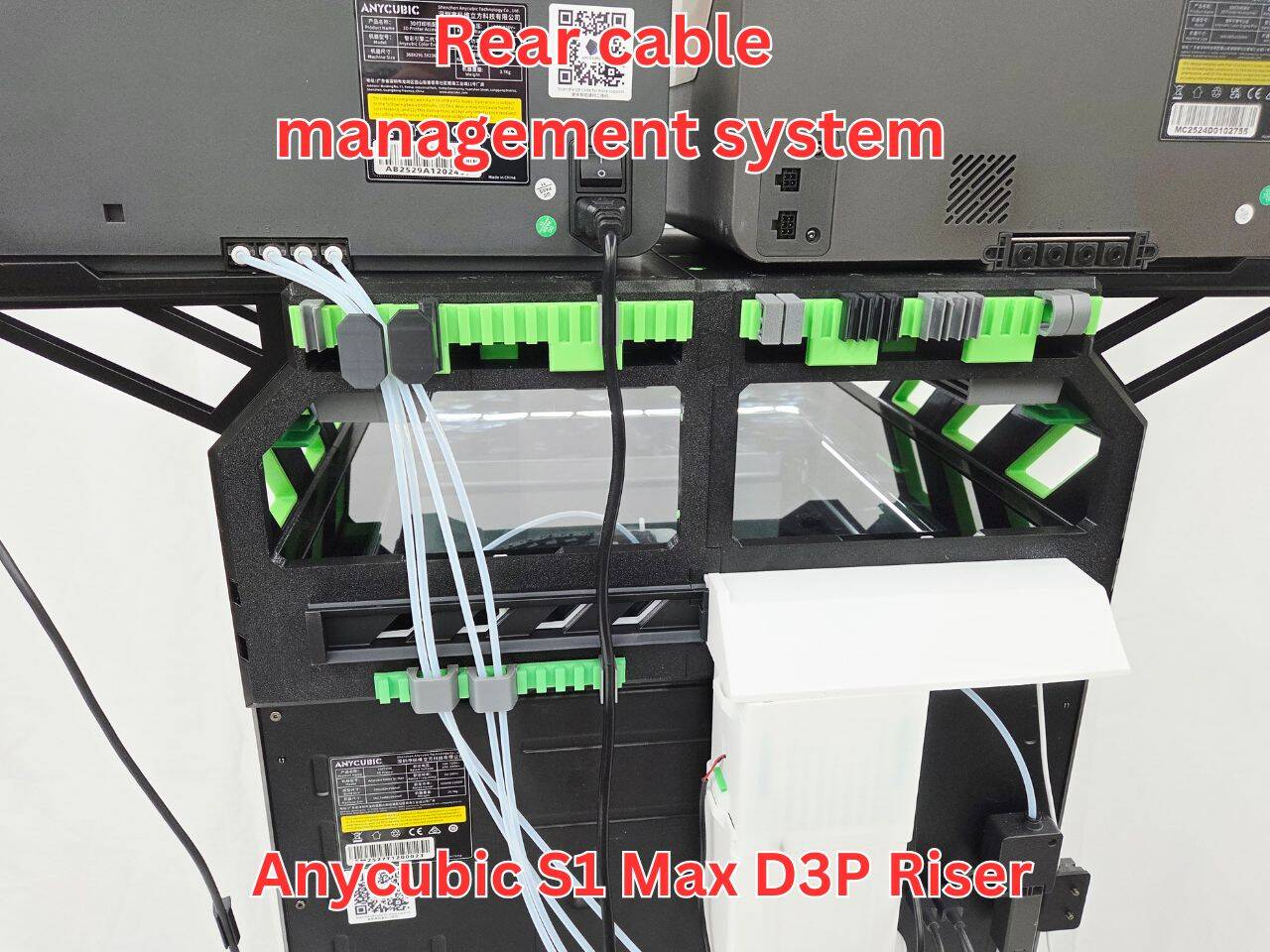 Rear cable management system for Kobra S1 Max D3P riser