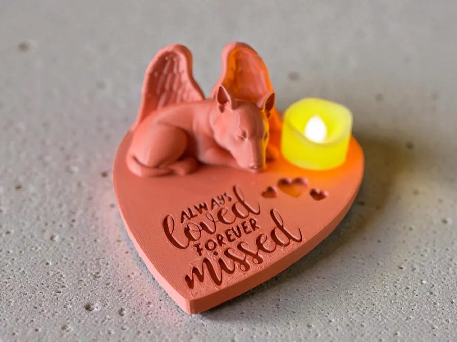 Angel Bull Terrier Memorial Statue - Always Loved Forever Missed