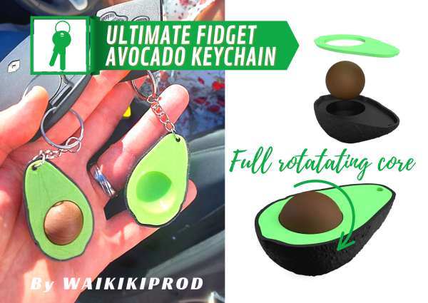 The Ultimate Fidget Avocado keychain