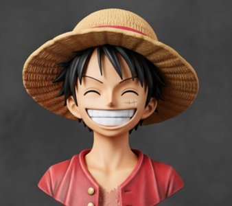Monkey D. Luffy Bust One Piece Straw Hat STL 3D Print Figure Statue
