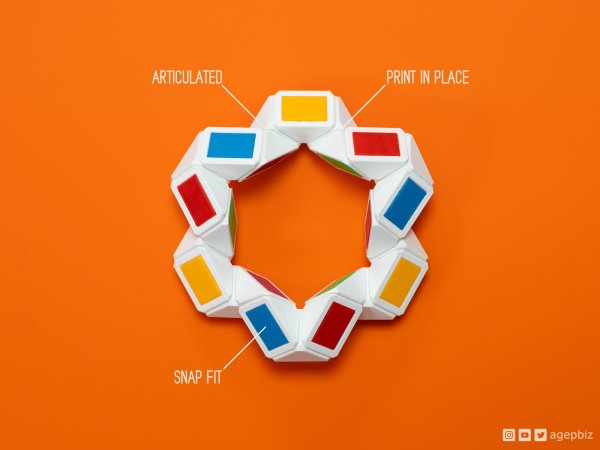 snakeinplace - Print-in-place and Articulated Puzzle Toy