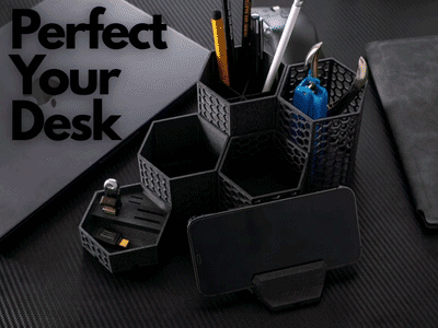 Modular Honeycomb Desk Organizer