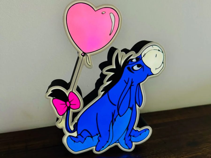 Light Up Sign: Eeyore with heart shaped balloon!