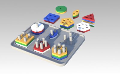 Educational Toy - Shape Sorting/Stacking