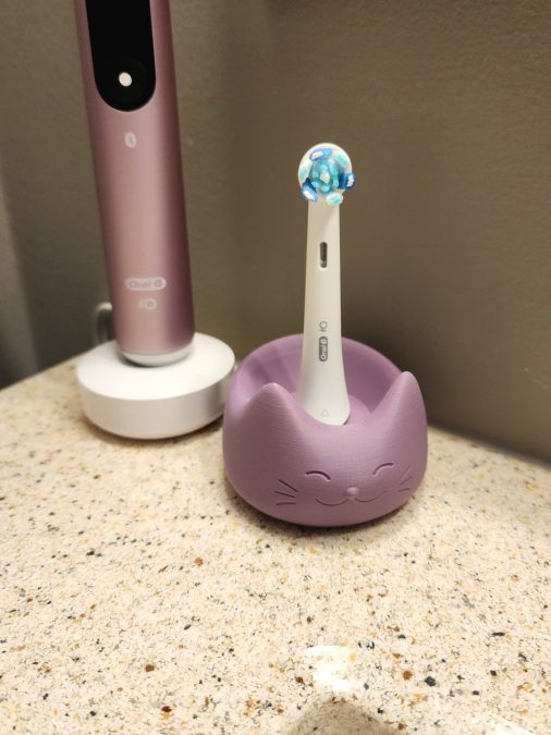 Cat bowl toothbrush holder