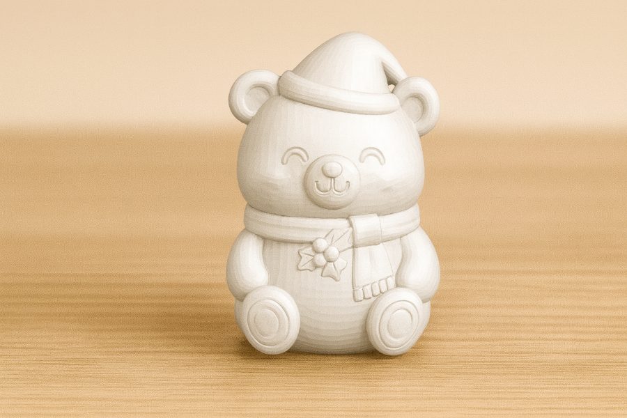 Christmas Bear – Cute Holiday 3D Figurine
