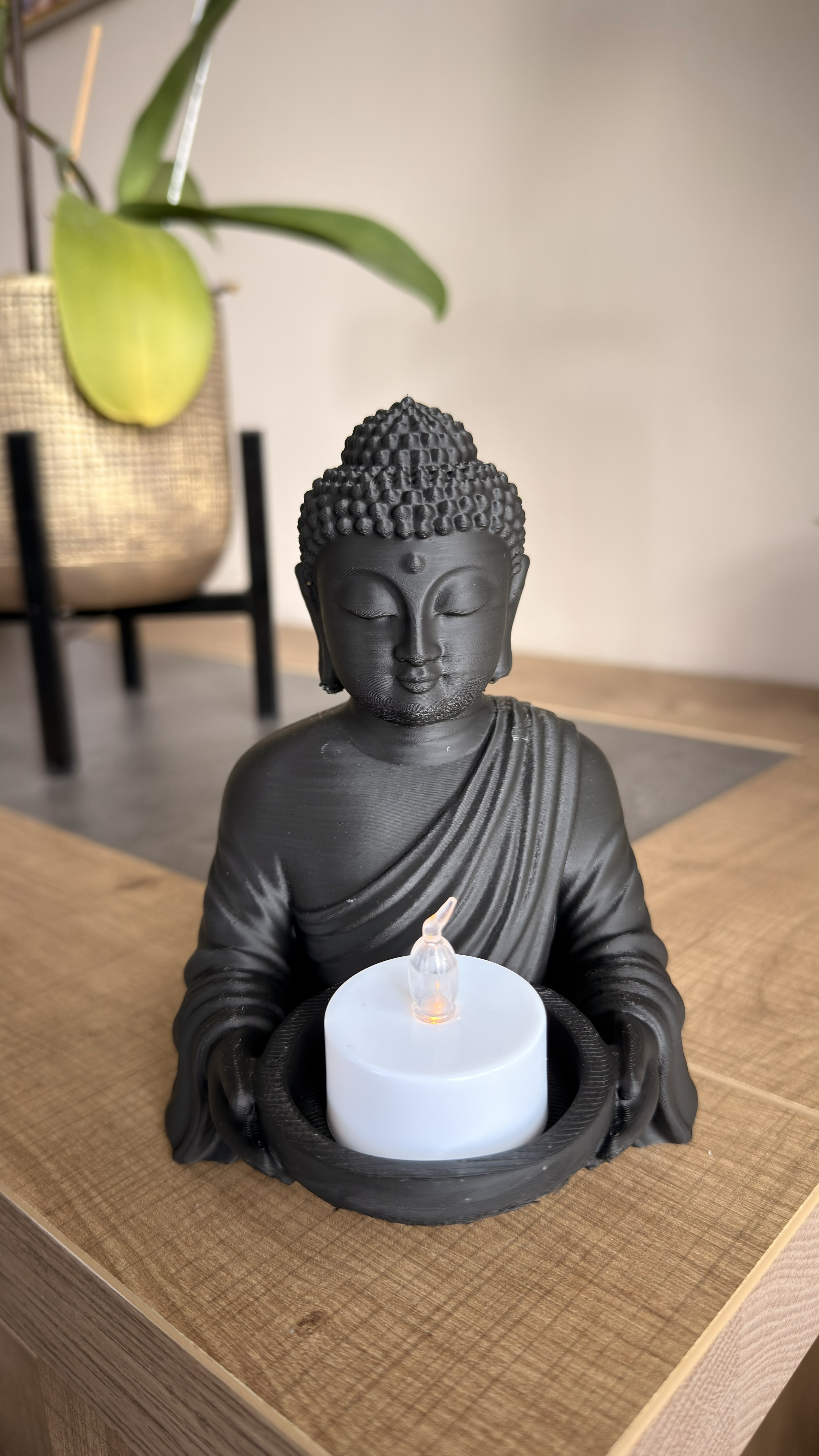 Buddha Candle Holder – LED Zen Sculpture