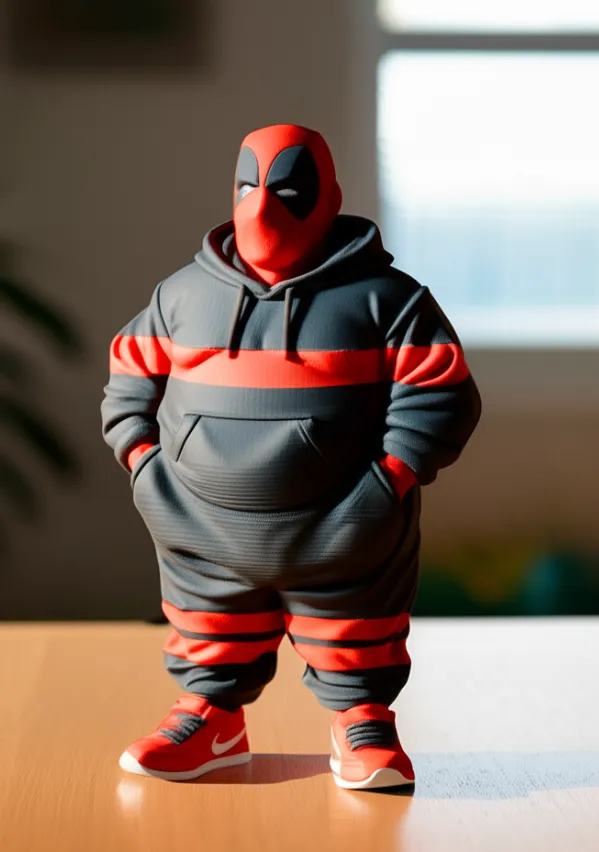 Deadpool fat version 90s track suit