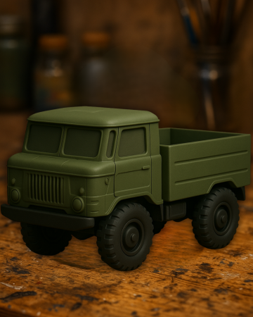 GAZ-66 Style 3D Printed Military Truck – Soviet Army Vehicle Miniature "ГАЗ-66 Шишига"