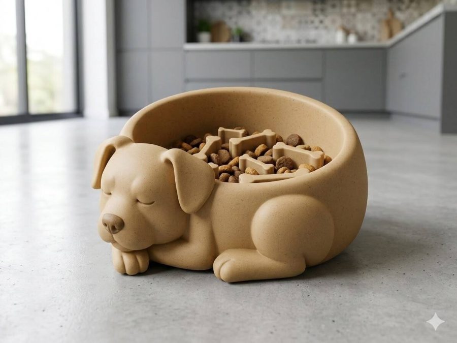 Sleeping Dog Slow Feeder (Bone Edition)