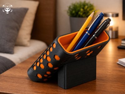 45-Degree Tilted Office Pen Holder