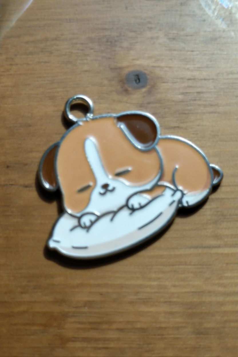 Cute dog sleeping Keychain pendant
