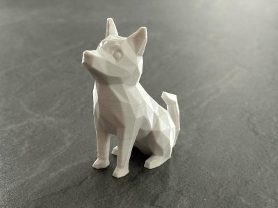 Cute Sitting Low Poly Dog (No Supports)