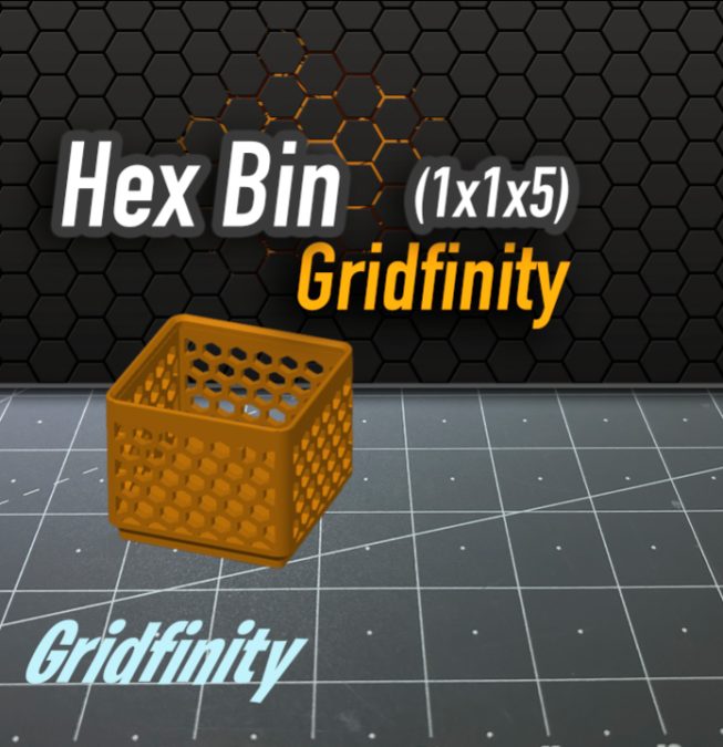 Hex Bin Gridfinity 1x1x5