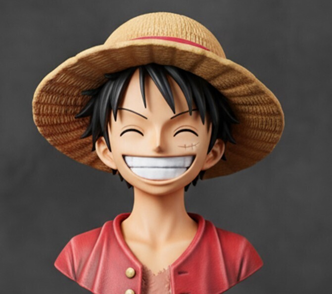 Monkey D. Luffy Bust One Piece Straw Hat STL 3D Print Figure Statue