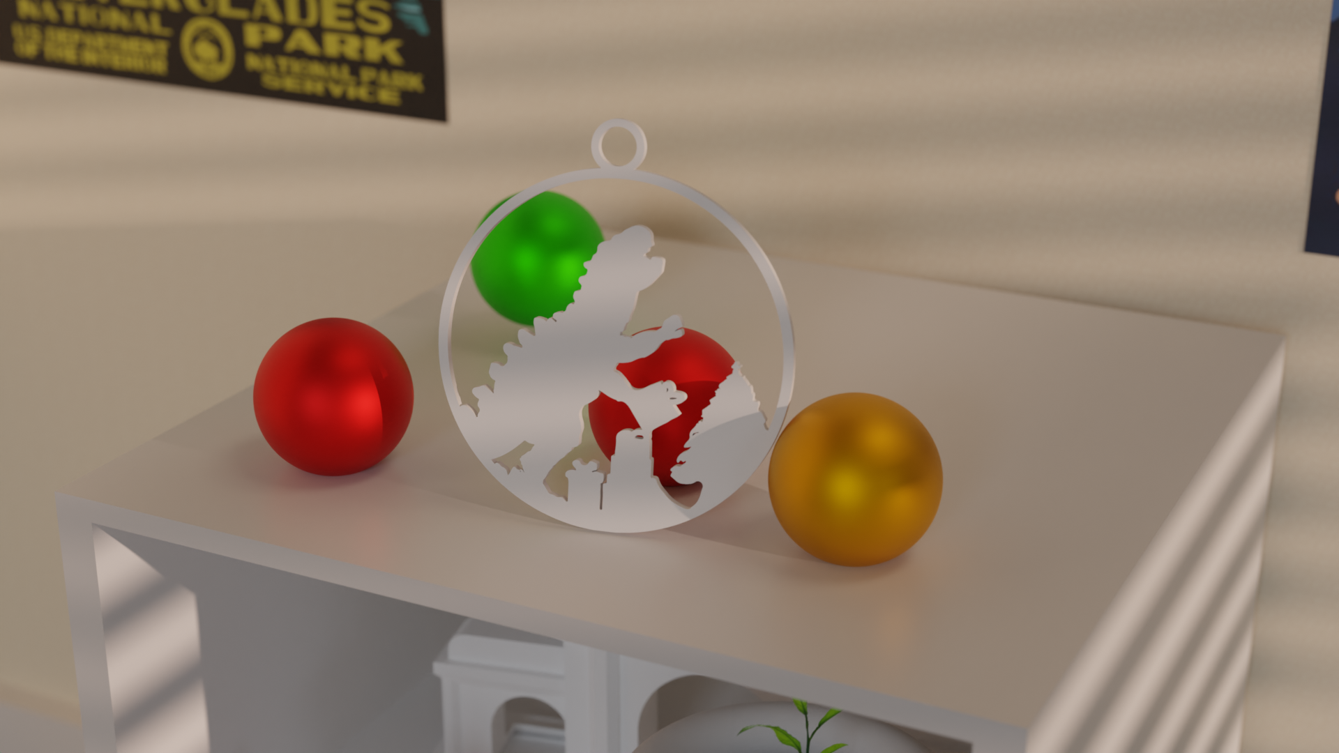 Godzilla Holiday Ornament - Hanging Ornament