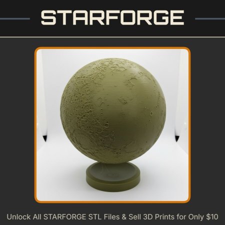 Highly Detailed Educational Moon Model for Science Learning StarForge Kits 3D Print STL File