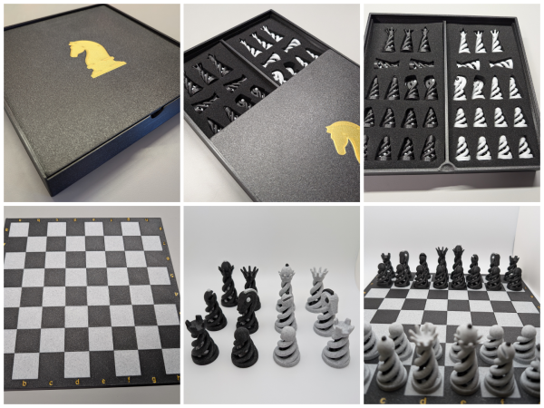 Multicolor Chess Board and Box