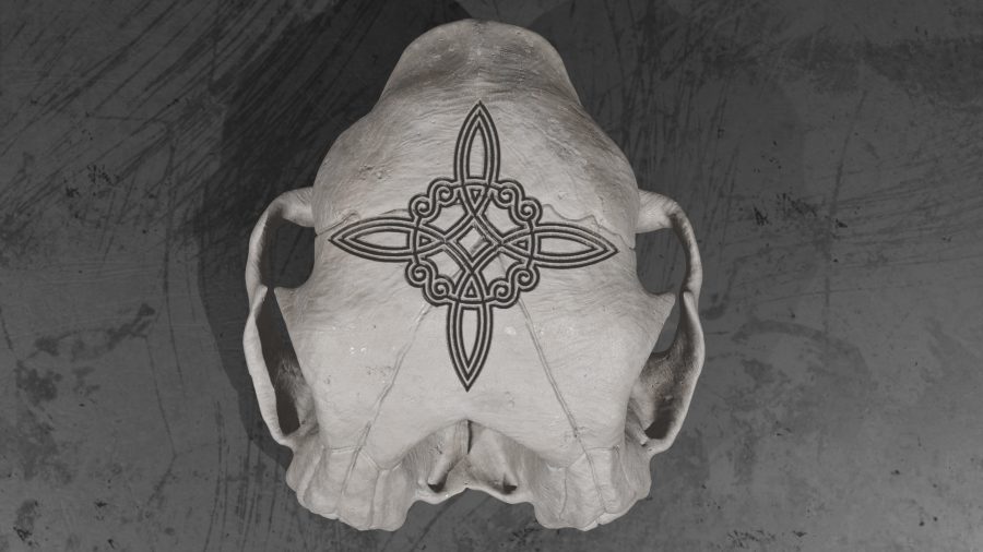 CONJOINED CAT SKULL TALISMAN