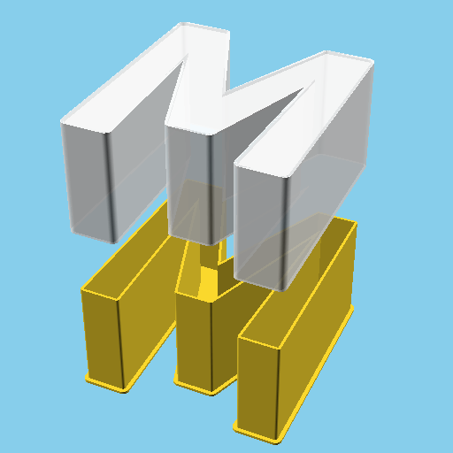LATIN CAPITAL LETTER M, nestable box (v1)