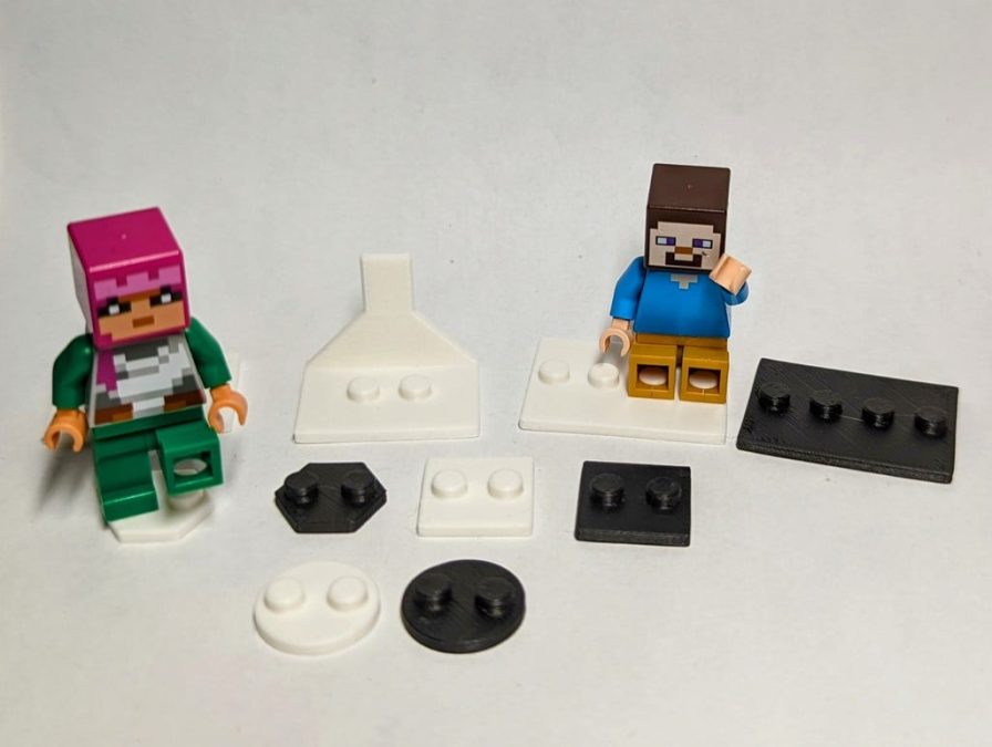 Brick Minifigure Base (Stands) + Wall Mount