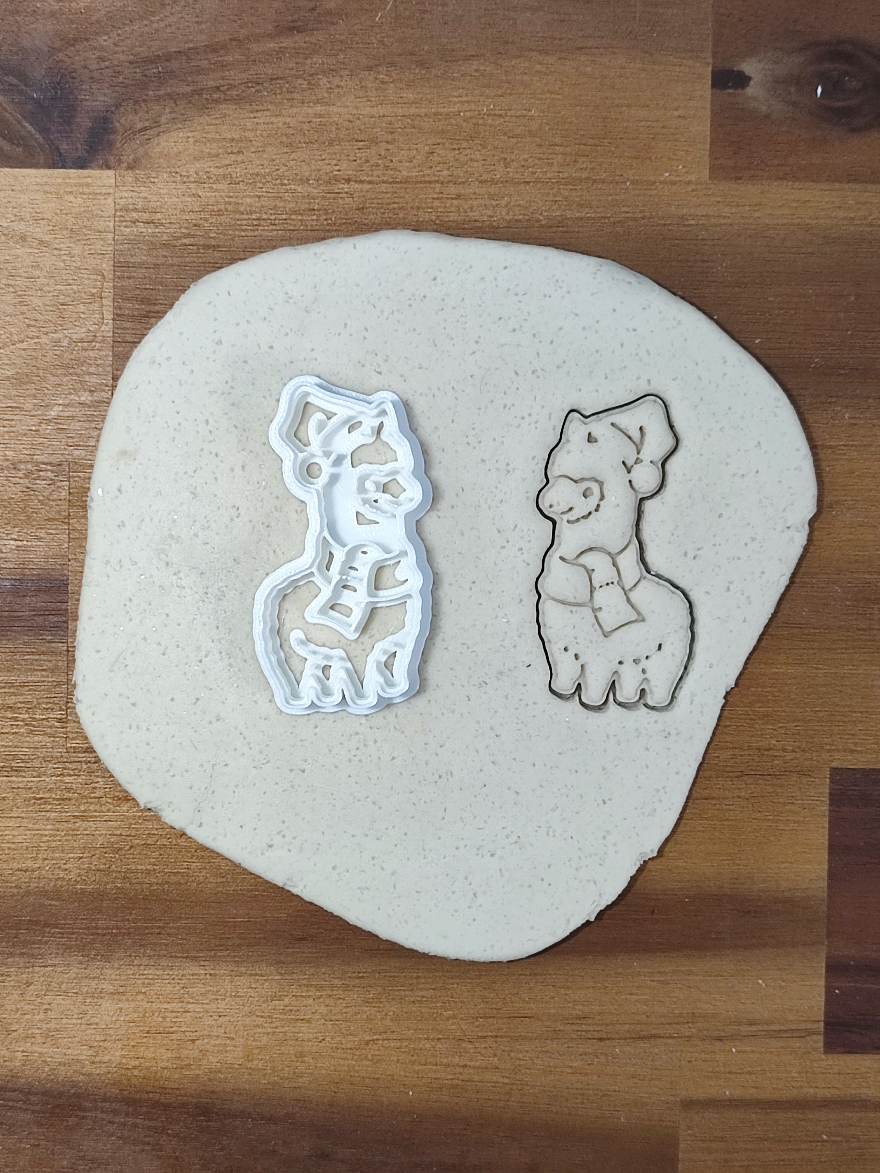 Christmas alpaca cookie cutter