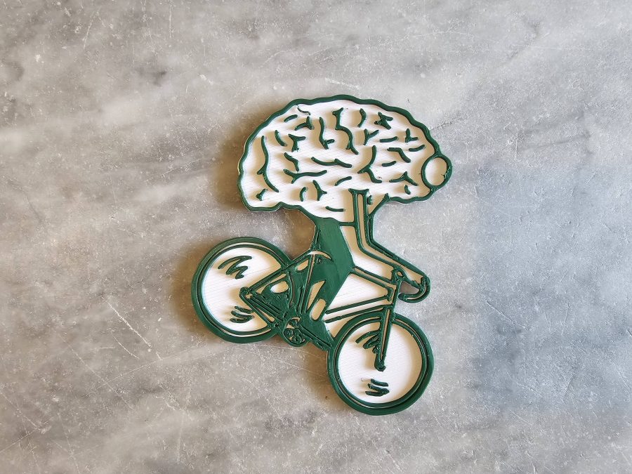 Brain bike exercise badge