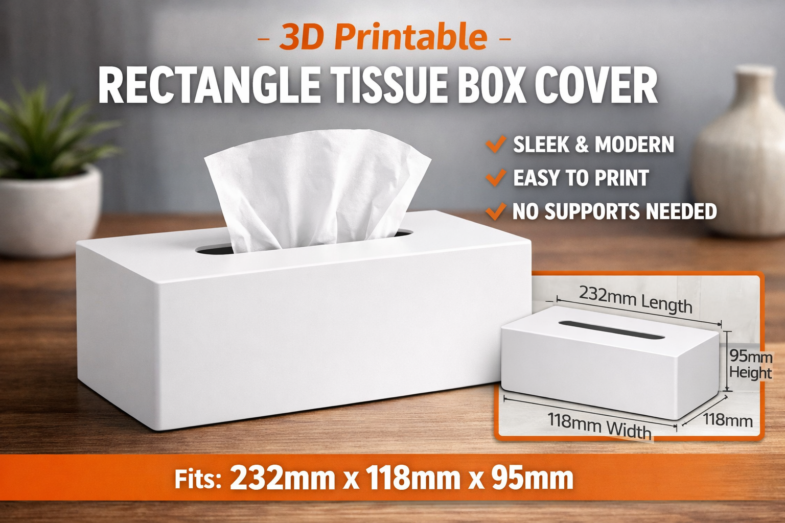 Minimalist Rectangle Tissue Box Cover