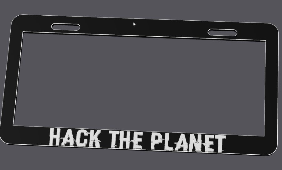 Hack The Planet License Plate Frame