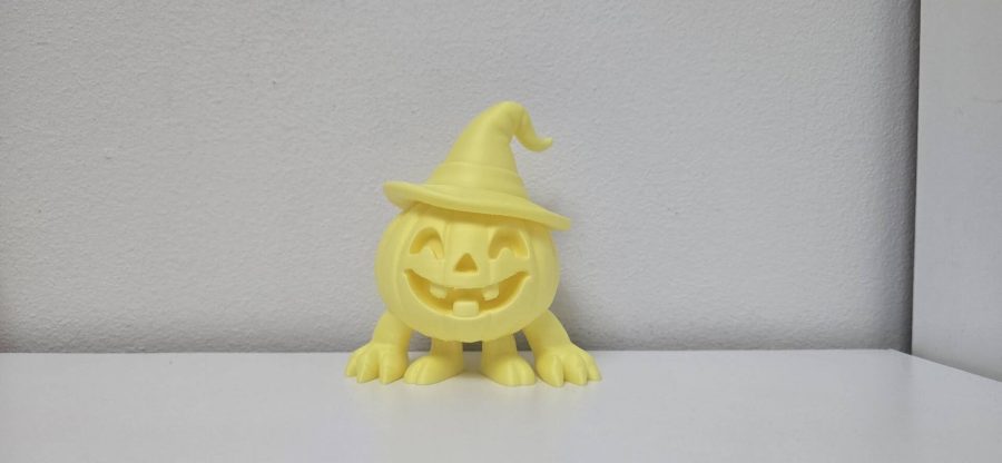 Halloween Pumpkin Creature with Witch Hat